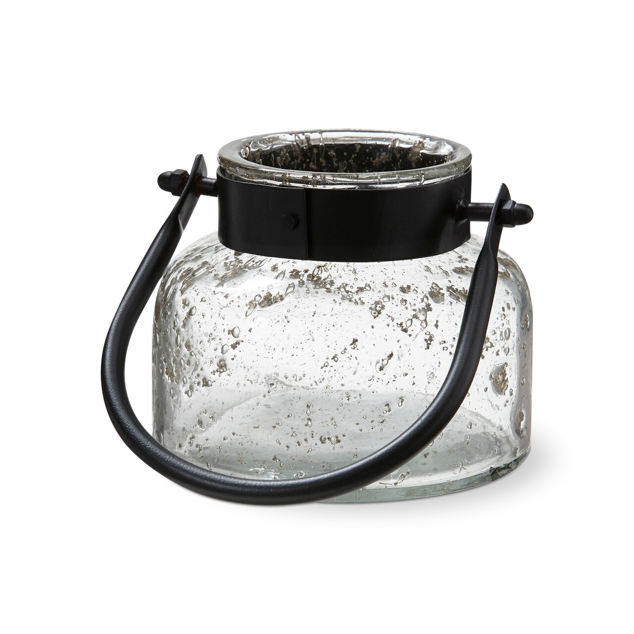 Clear Glass Juno Lantern Pillar Candle Holder, 4.7L x 4.7W x 3.9H inches, Decorative Use Only